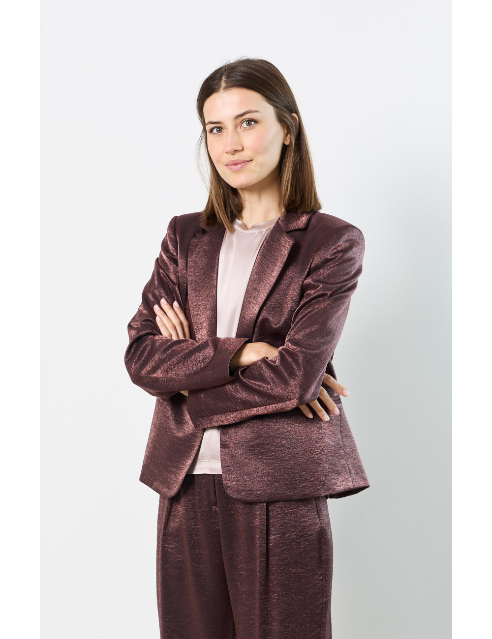 BLAZER GLANZENDE STOF - 