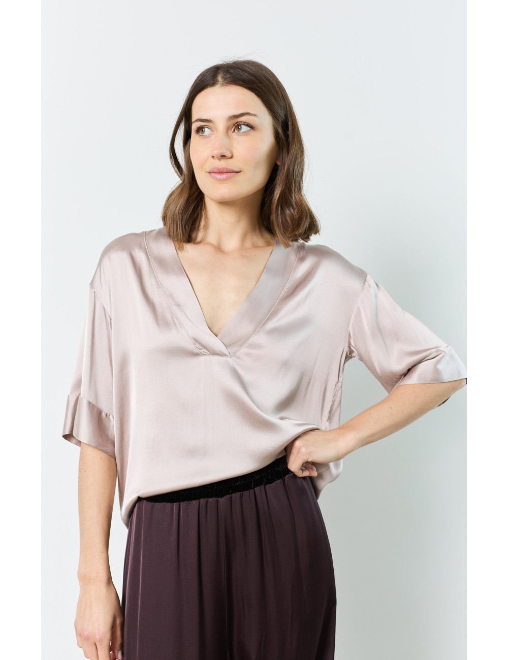 BLOUSE EN SATIN - 