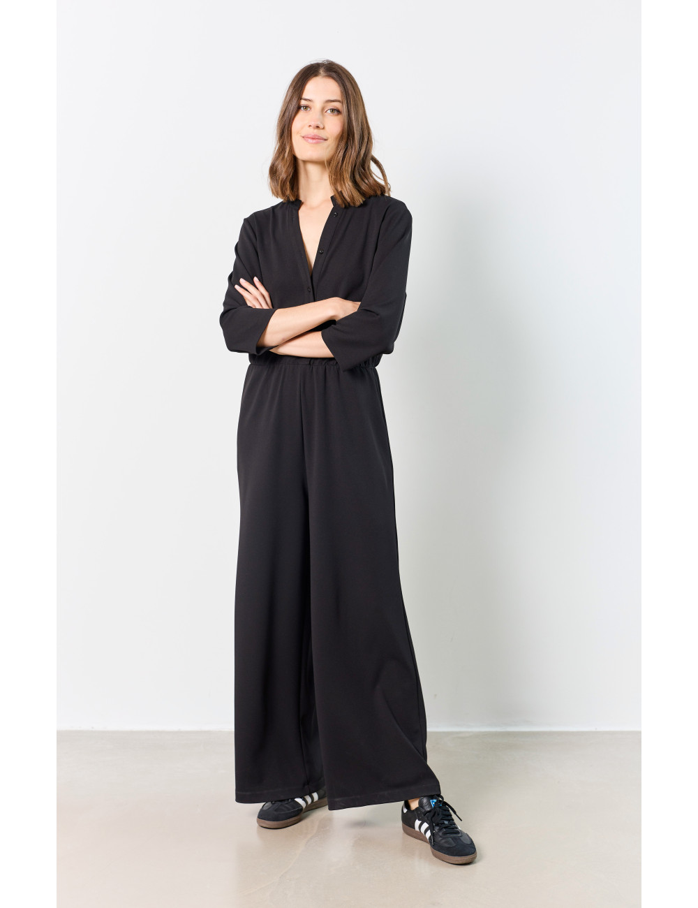 MAO COLLAR JUMPSUIT - 