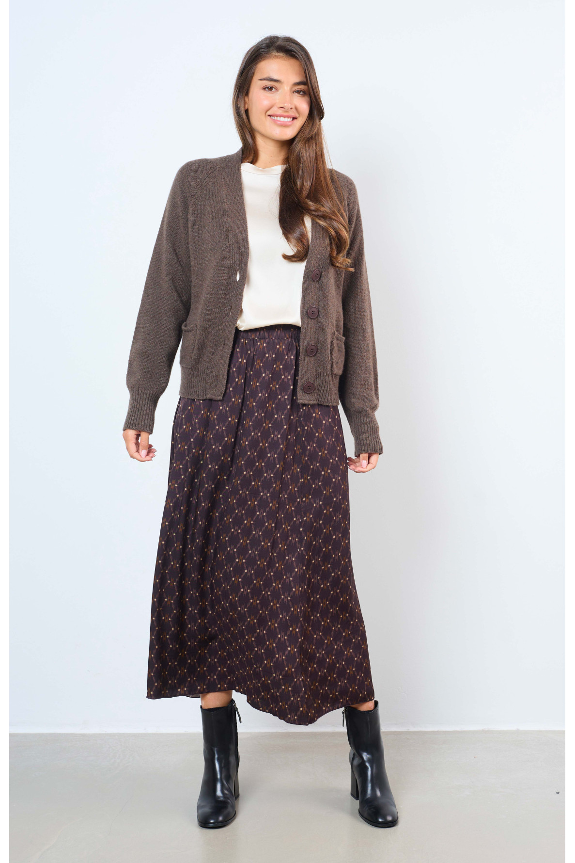 ELASTIC MIDI SKIRT - 3