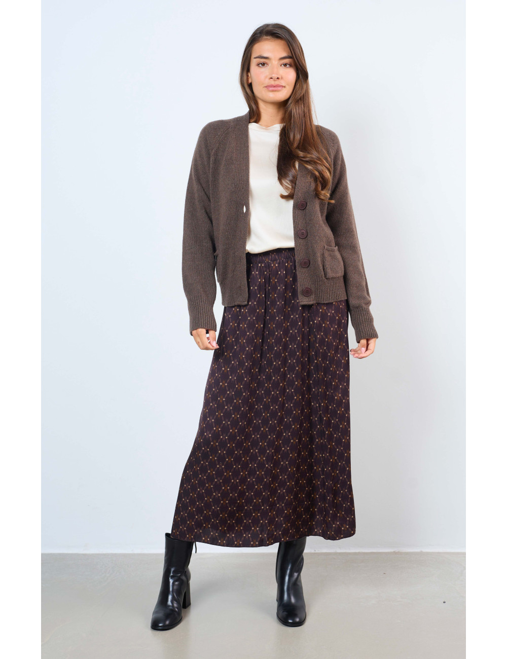 ELASTISCHE MIDI ROK - 