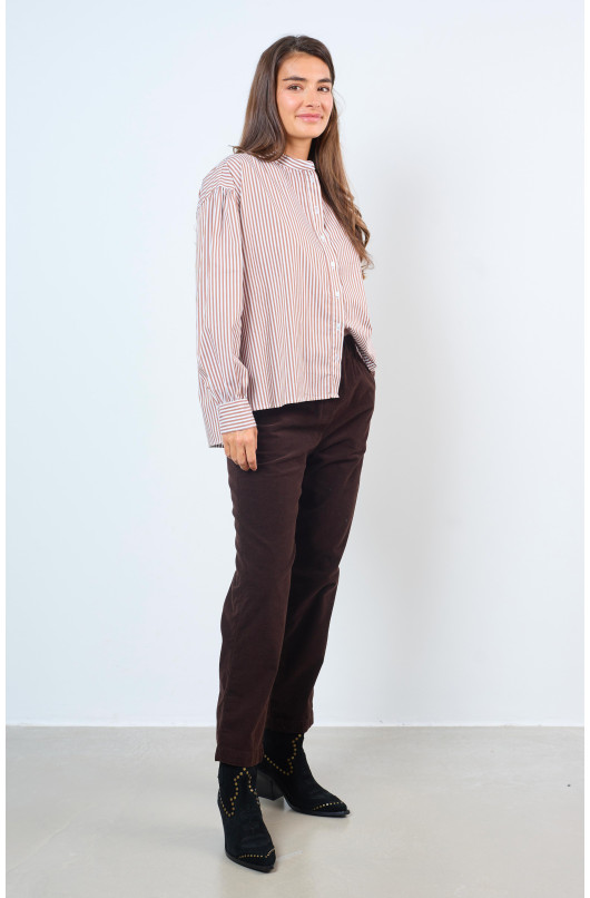 SMOOTH VELVET TROUSERS - 4 - Hod - 4 