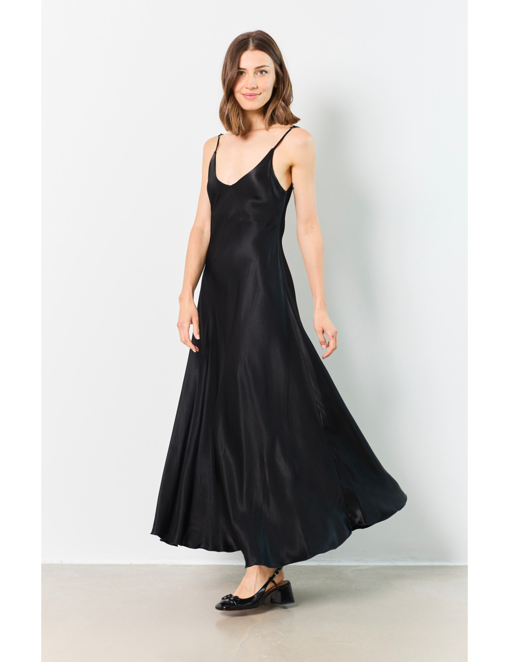 LONG SATIN DRESS - 