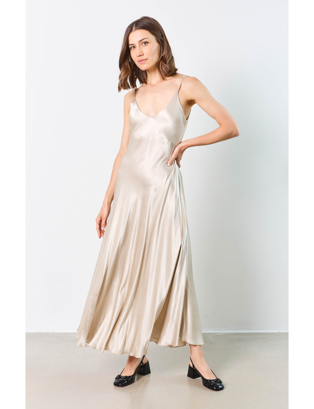 ROBE LONGUE SATIN - 