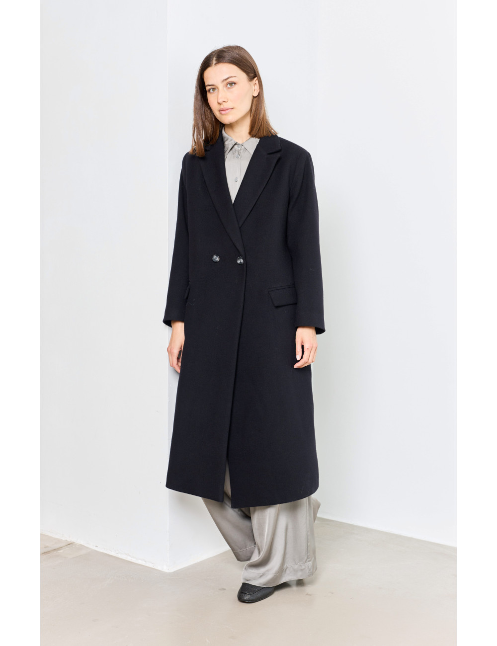 LONG SOLID COAT - 