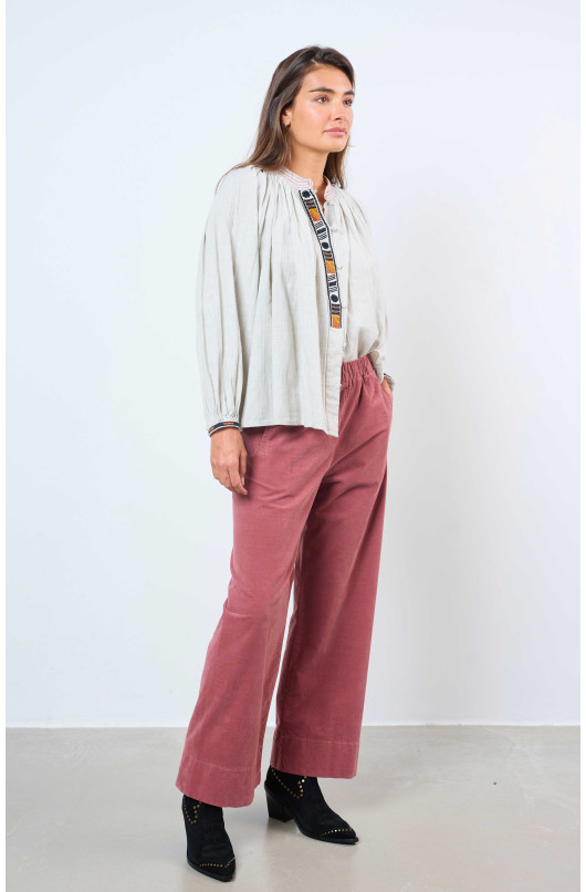 PANTALON EN VELOURS LISSE - 3