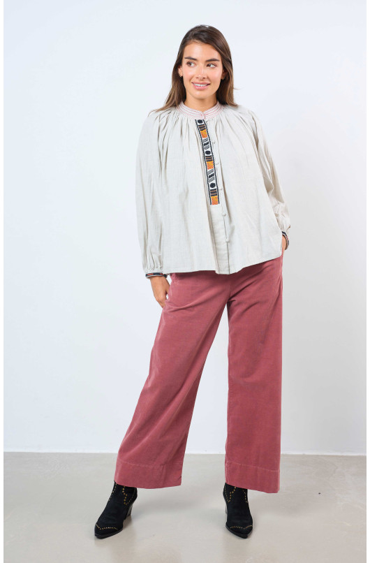 PANTALON EN VELOURS LISSE - 2