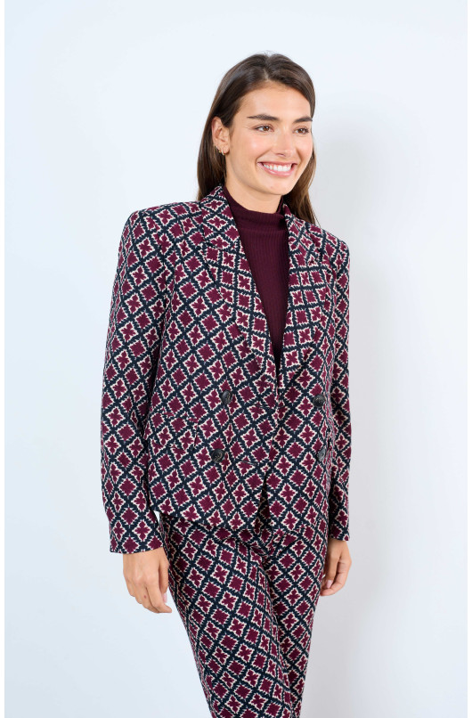 PRINTED VELVET BLAZER - 1 - The Korner - 1 