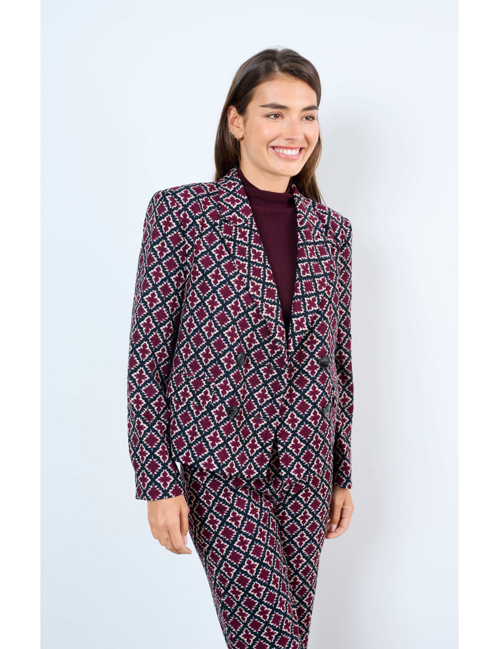 PRINTED VELVET BLAZER - 