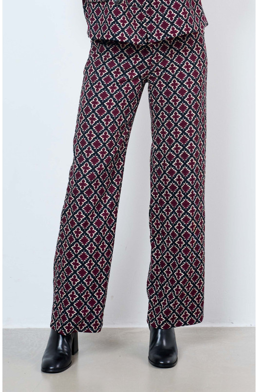 PRINTED VELVET PANTS - 1