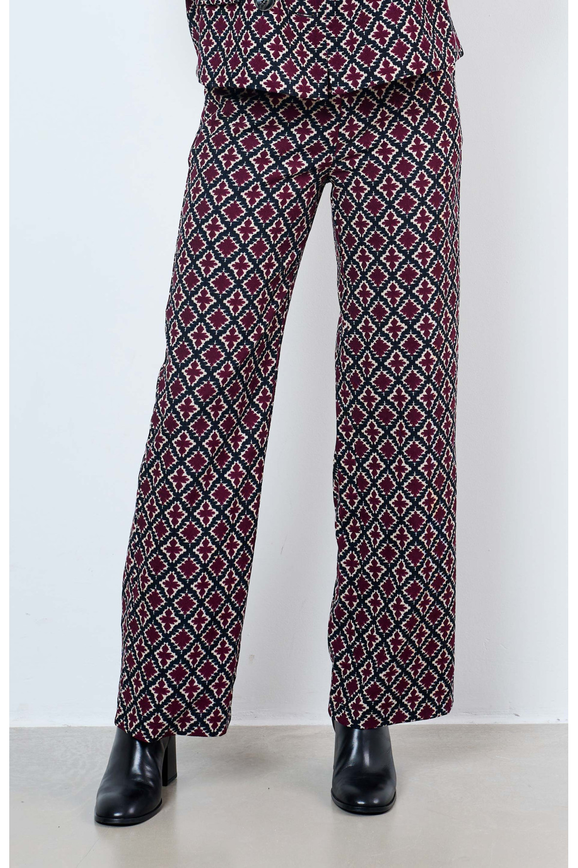 PRINTED VELVET PANTS - 1