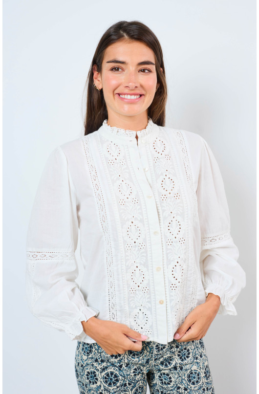 ELEGANTE WITTE BLOUSE - 2 - Maison Hotel - 2 