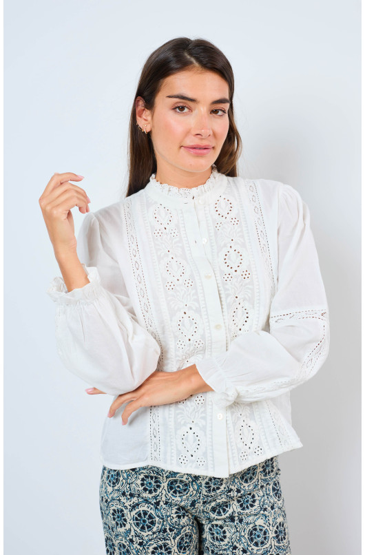 ELEGANTE WITTE BLOUSE - 1 - Maison Hotel - 1 