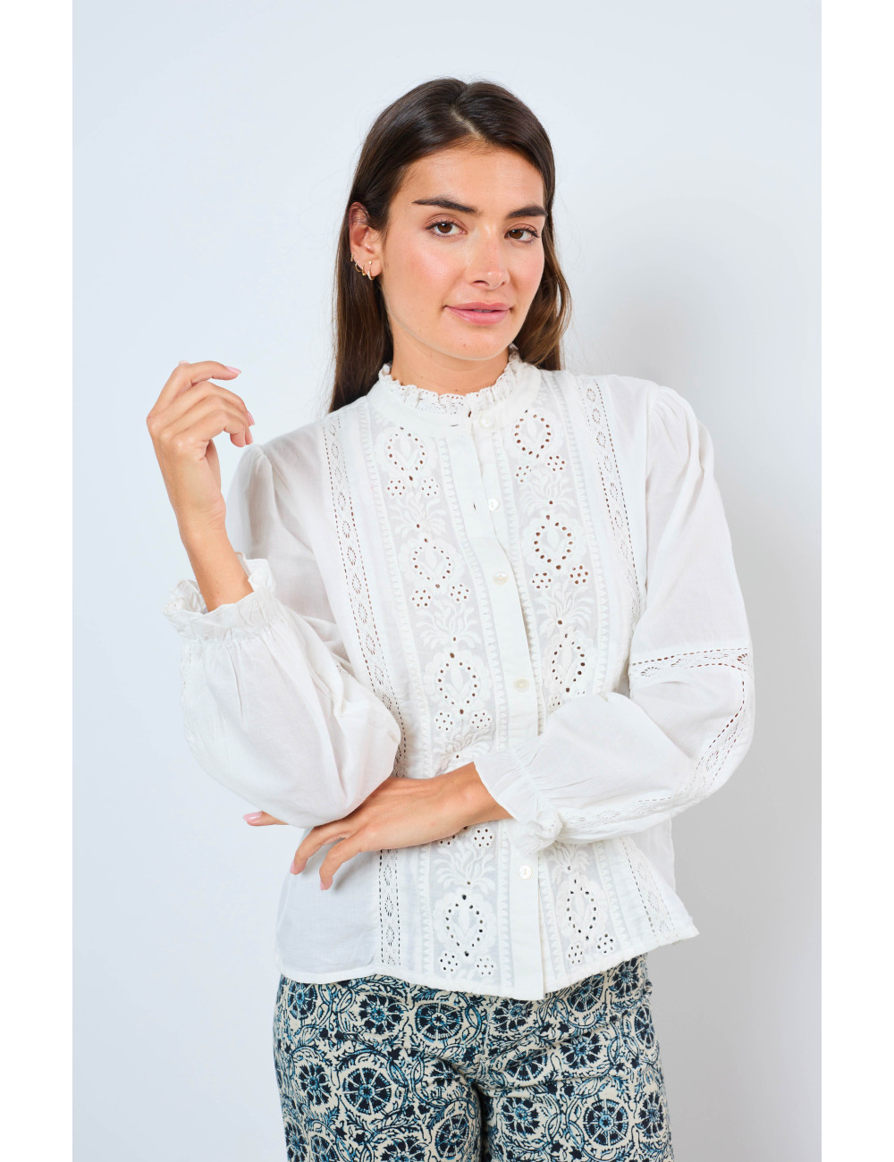 ELEGANTE WITTE BLOUSE - 