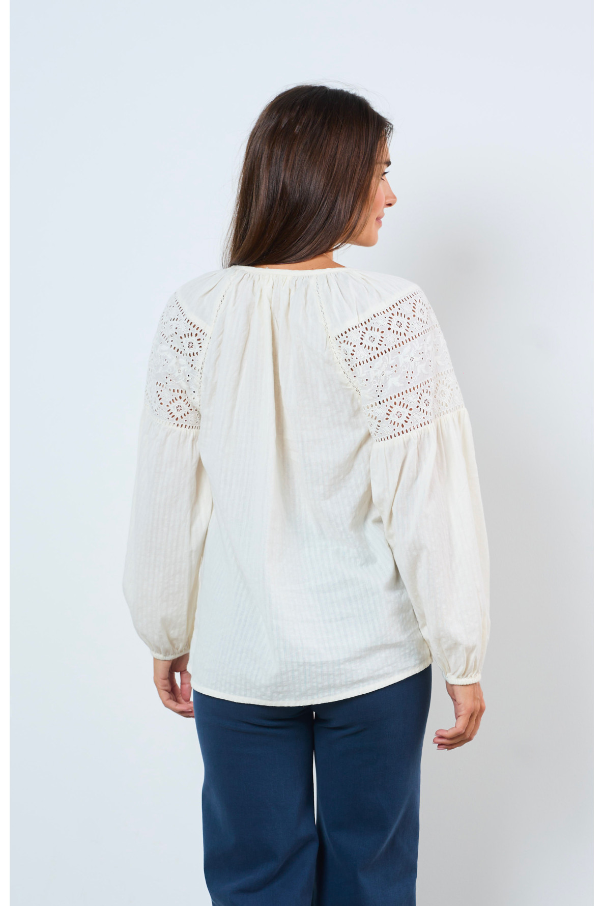 WHITE EMBROIDERED BLOUSE - 1