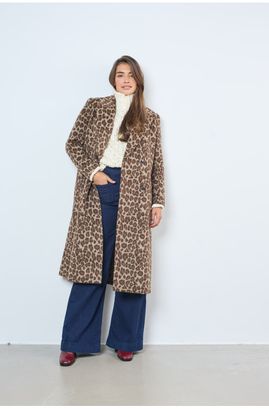 LONG LEOPARD COAT - 1