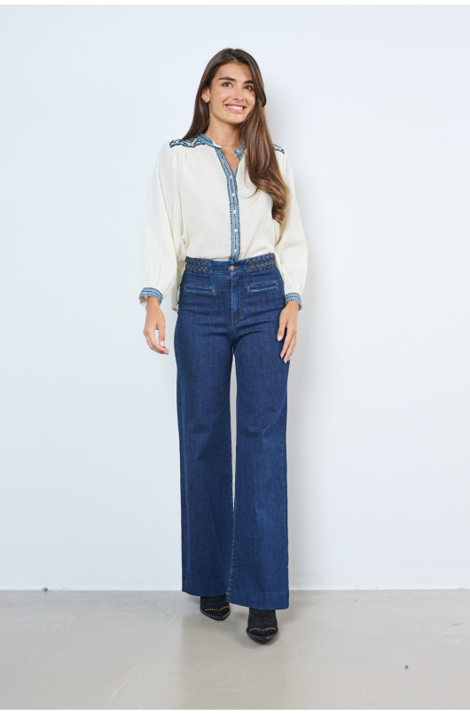 FLARED DENIM JEANS - 1 - Maison Hotel - 1 