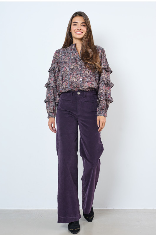 FLARED VELVET PANTS - 2