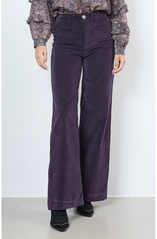 PANTALON VELOURS ÉVASÉ - 1