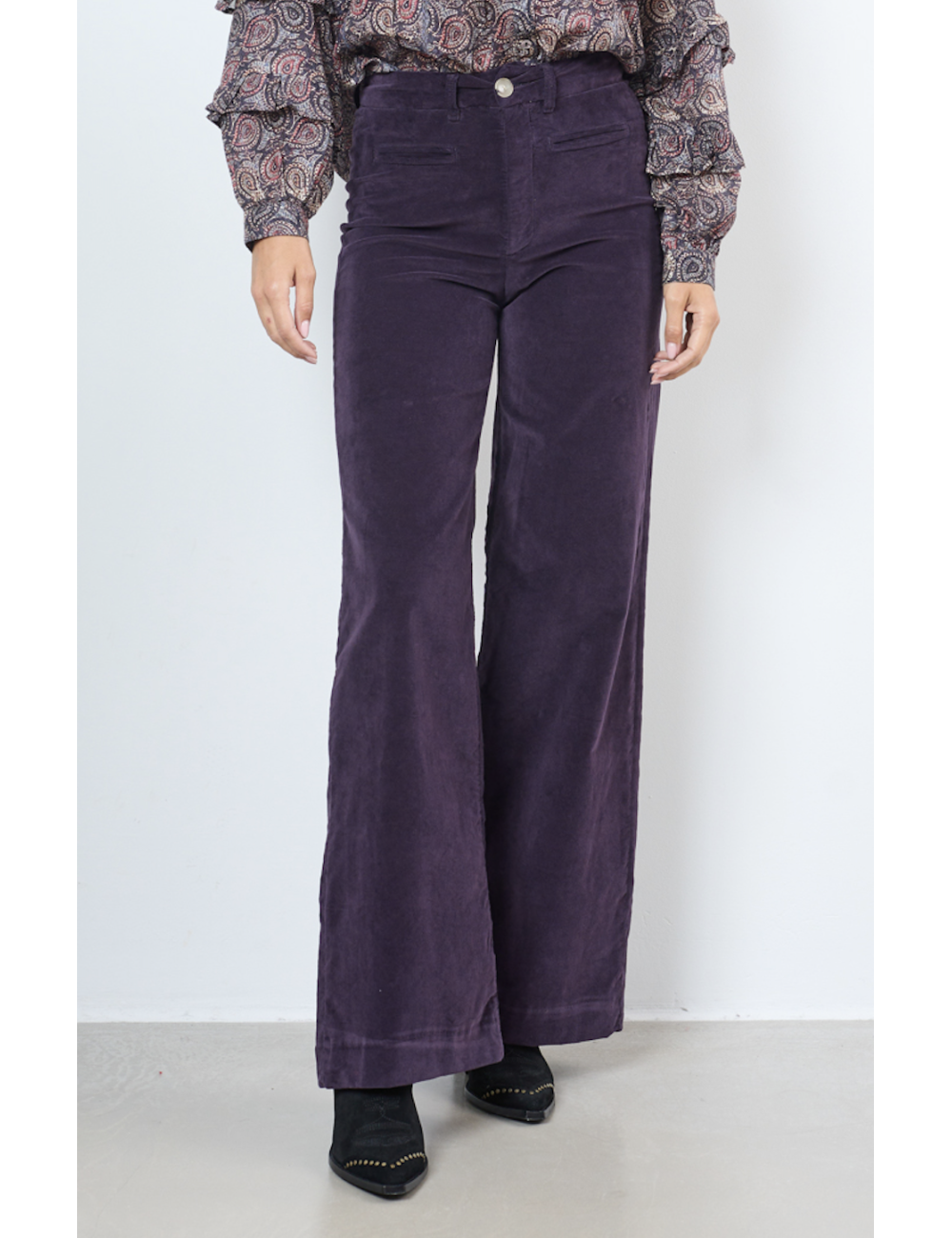 FLARED VELVET PANTS - 