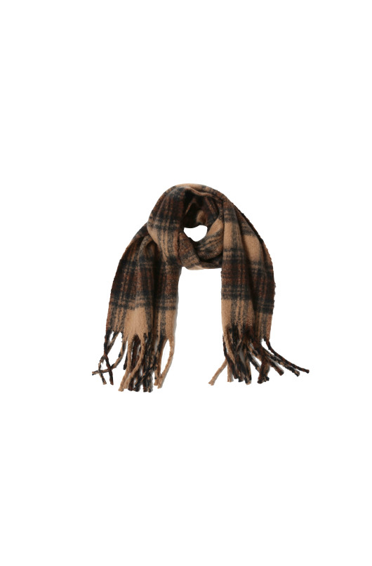 BROWN AND CREAM SCARF - 4