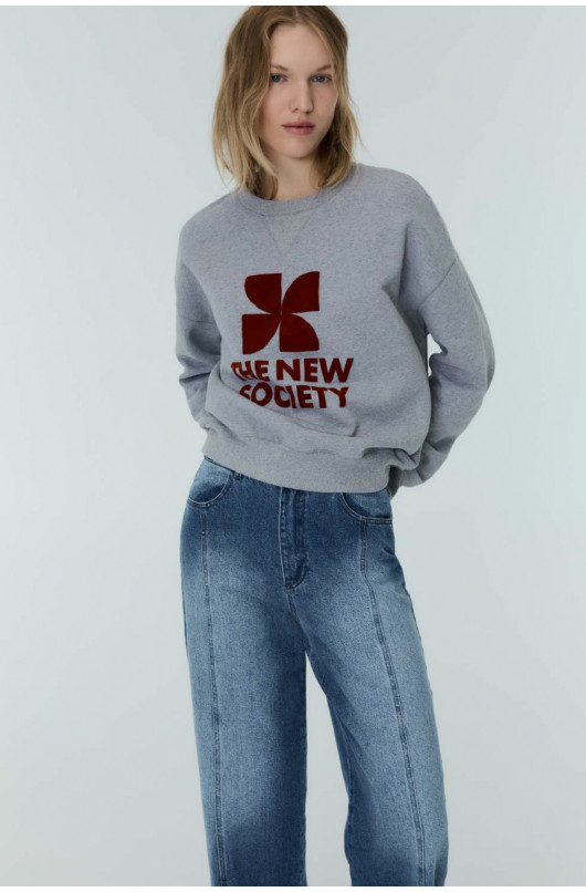 ZWARTE LOGO SWEATER - 1 - the new society - 1 