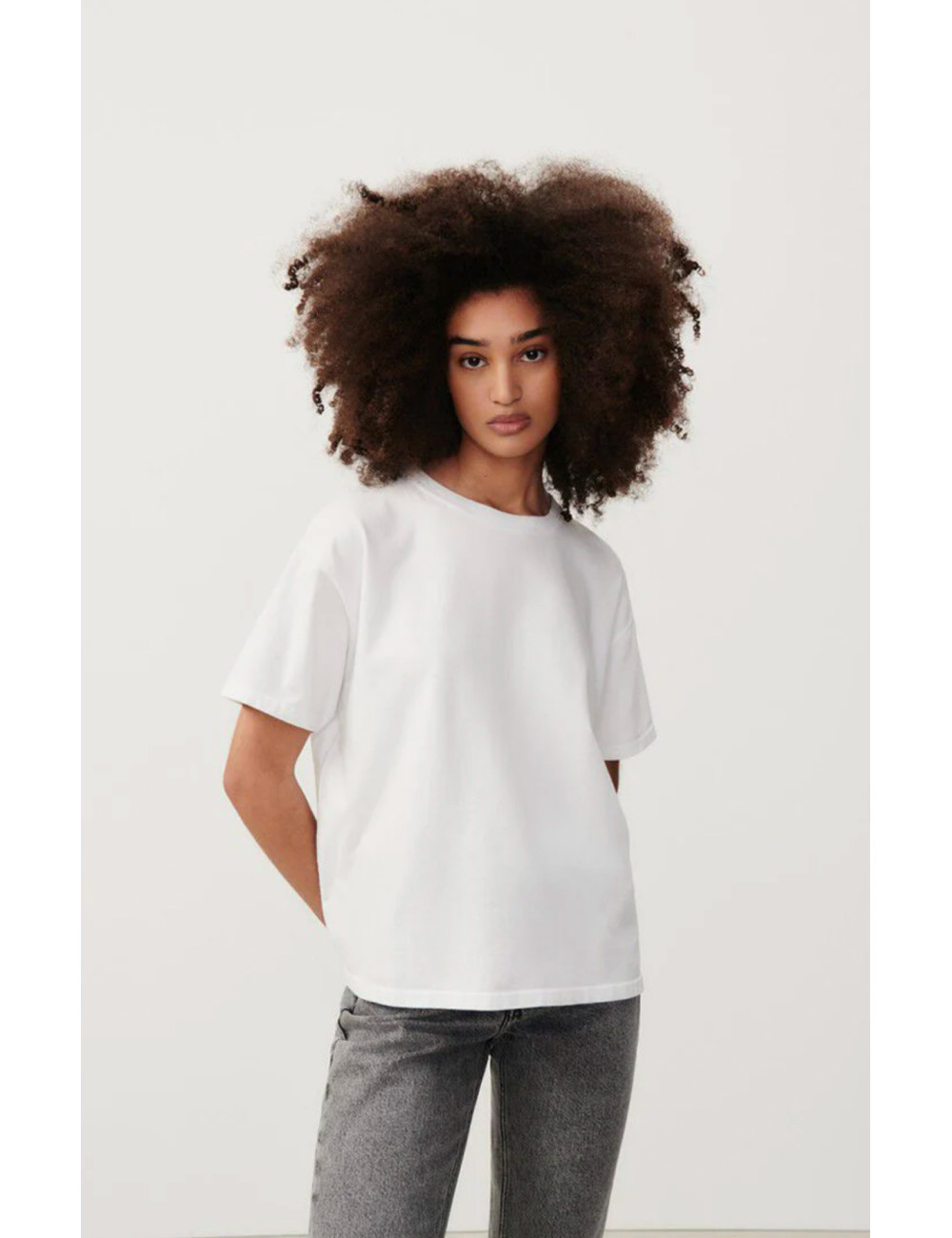 KATOENEN T-SHIRT MET KORTE MOUWEN - 