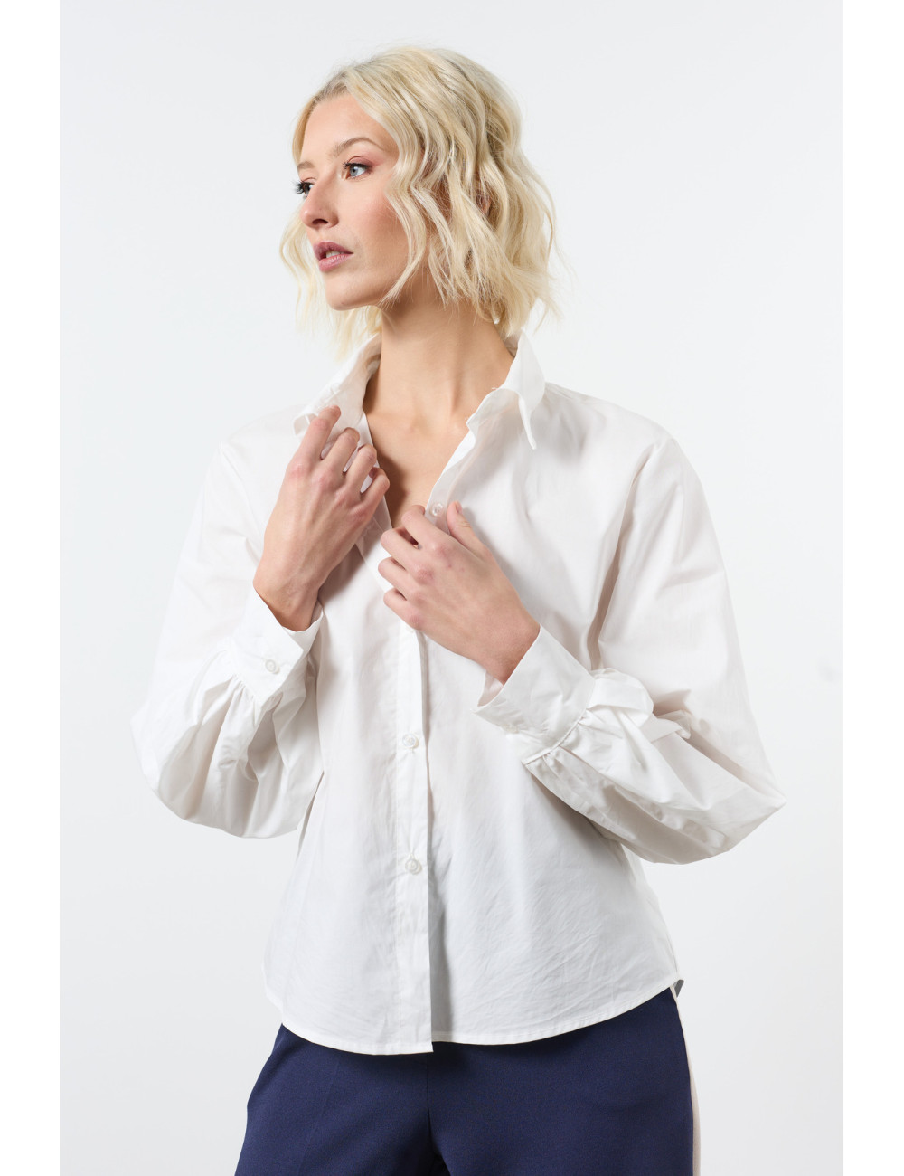 chemise popeline manches oversize - 