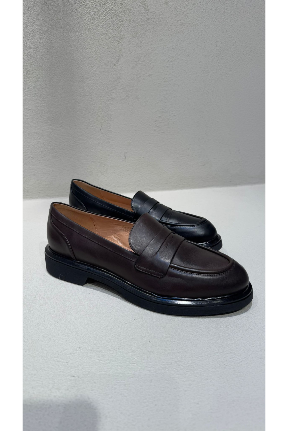 mocassin en cuir semelle gomme - 5