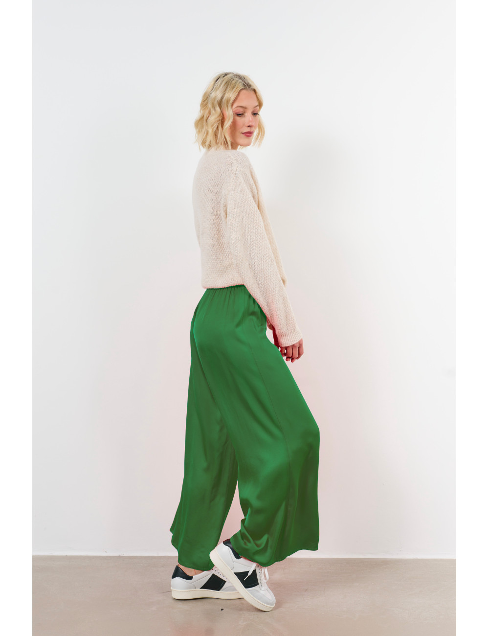 pantalon elastique satin - 