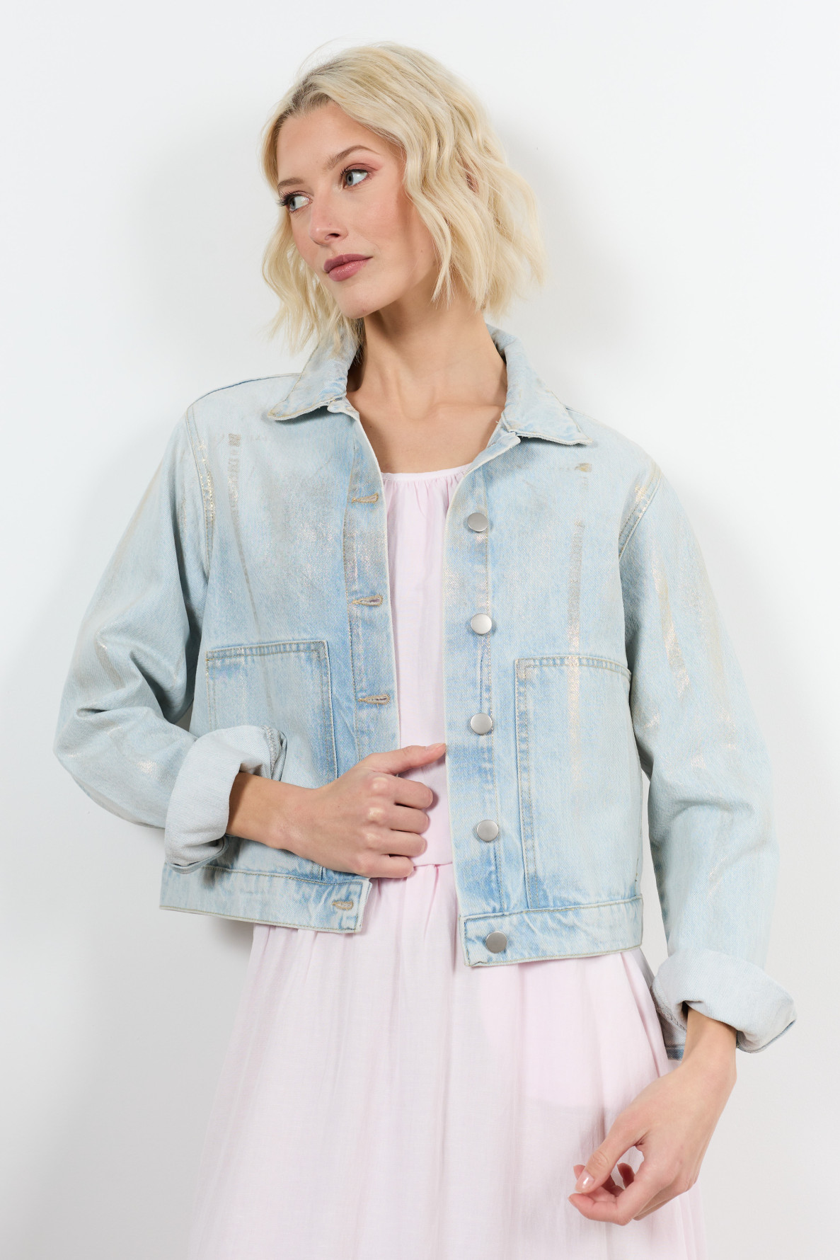 veste en jeans ss col ml - 1