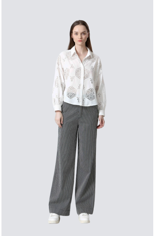 pantalon droit en coton rayee - 3 - See U Soon - 3 