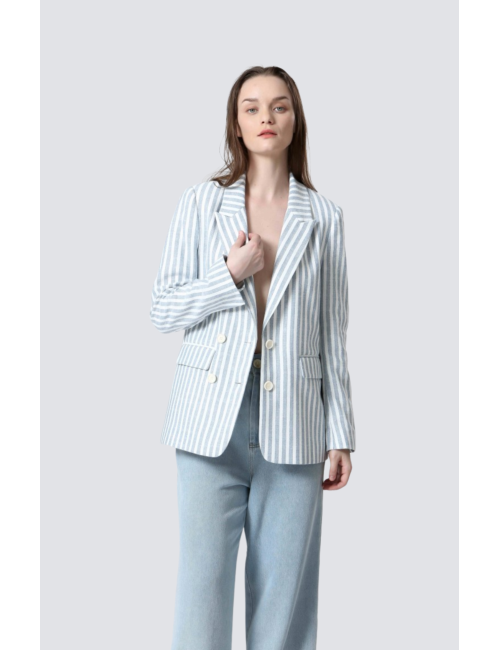 blazer coton/lin rayée - 1 - See U Soon - 1 