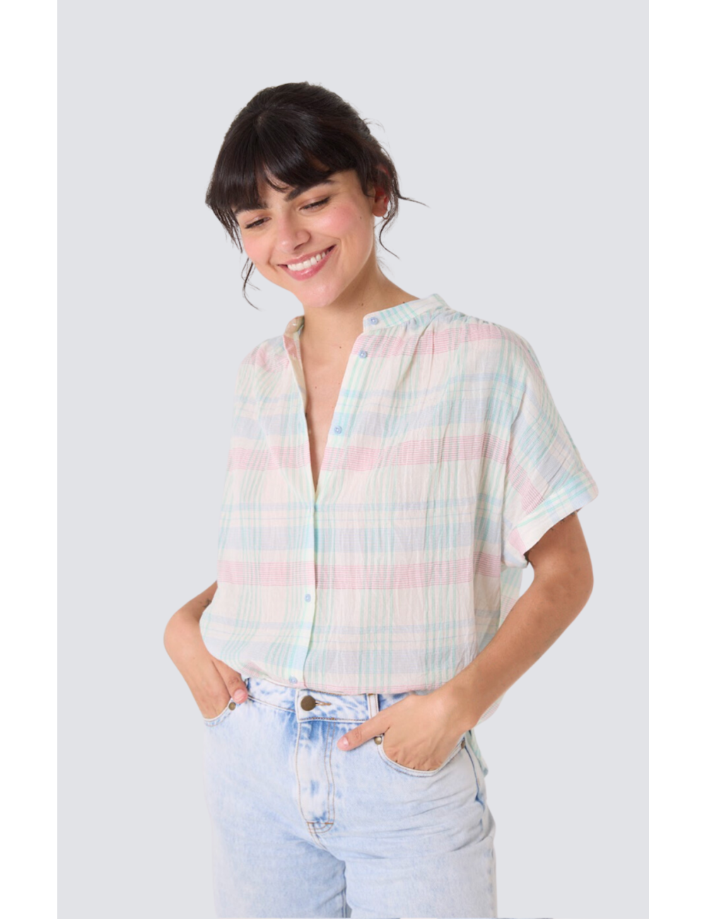 blouse col mao louison - 